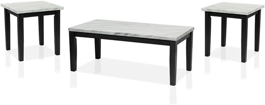 Furniture of America Korlyn Wood 3-Piece Coffee Table Set in White