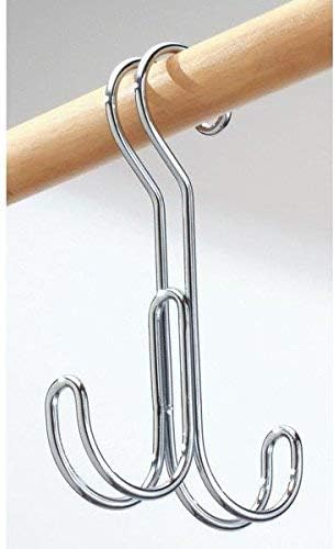 iDesign Classico Over the Rod, Closet Accessory Organizer for Ties, Belts, Handbags, Fashion Jewelry - 2 Hooks, Chrome