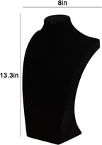 Coward Big Necklace Bust Stand for Selling Show, Black Velvet Necklace Jewelry Display Holder for Home Use or Store Shop Show (13" Hight)