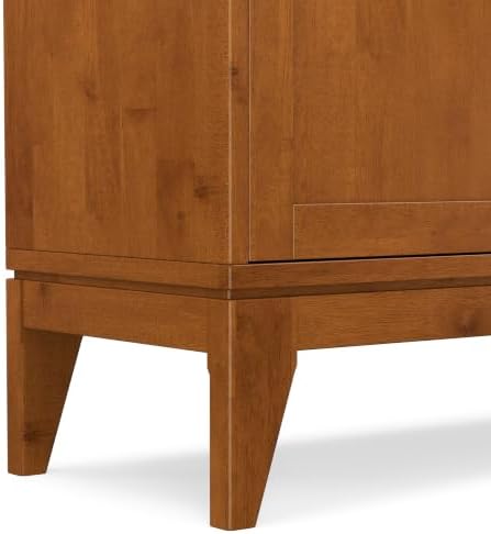 SIMPLIHOME Harper 30" Solid Wood Cabinet in Teak Brown