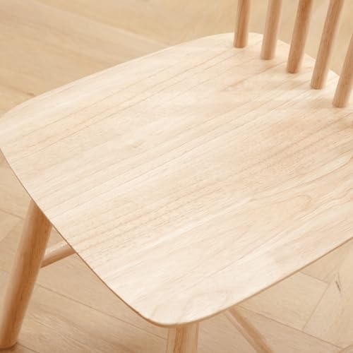Windsor Dining Chairs Set of 2, Spindle Back Wooden Chairs