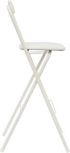 Folding Bar Stool with Backrest,Tall Folding Chair 29.5 Inch Tall Bar Chairs Collapsible Stool Portable Chairs for Kitchen Shop Cafe (1, White)