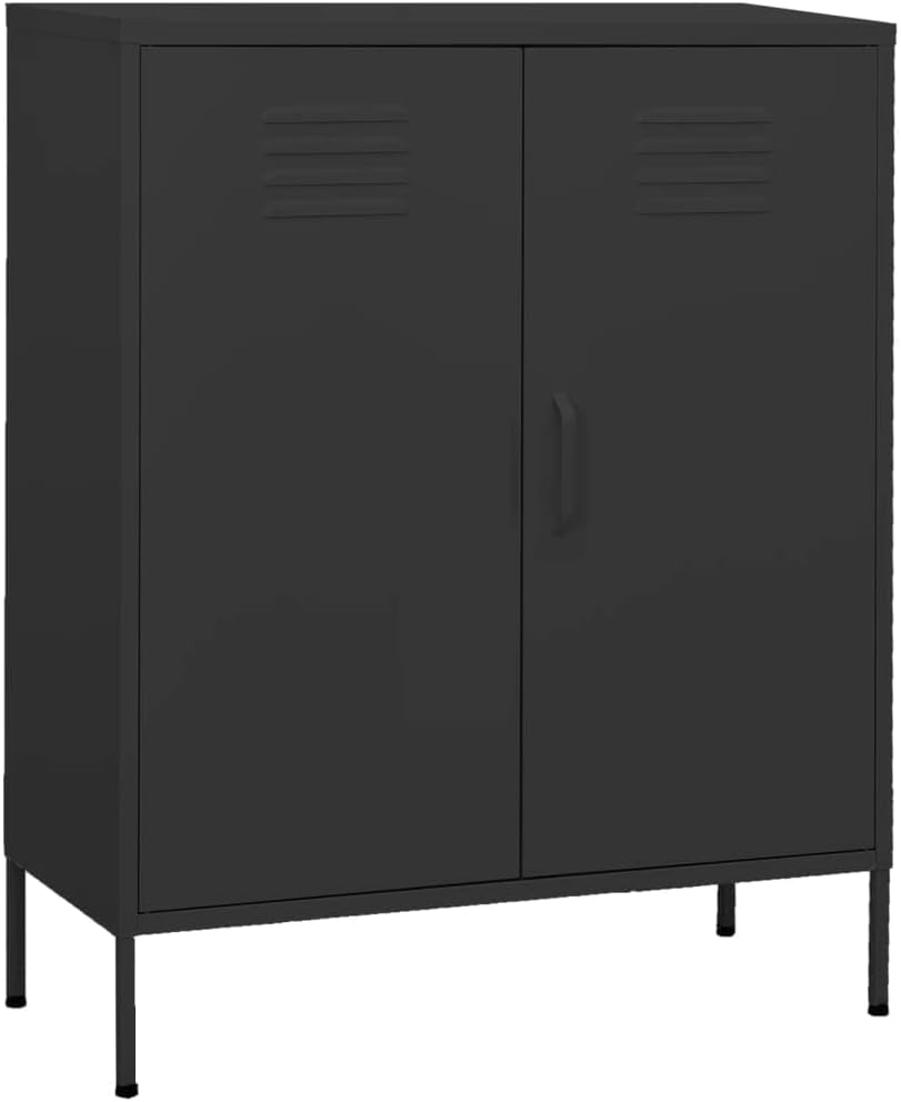 13.8x31.5x40 Steel Storage Cabinet, 2 Adjustable Shelves, Levelers, Matte, Ta...