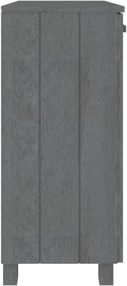Dark Grey Solid Pine Wood Sideboard with MDF Large Storage, Rustic Style Furn...