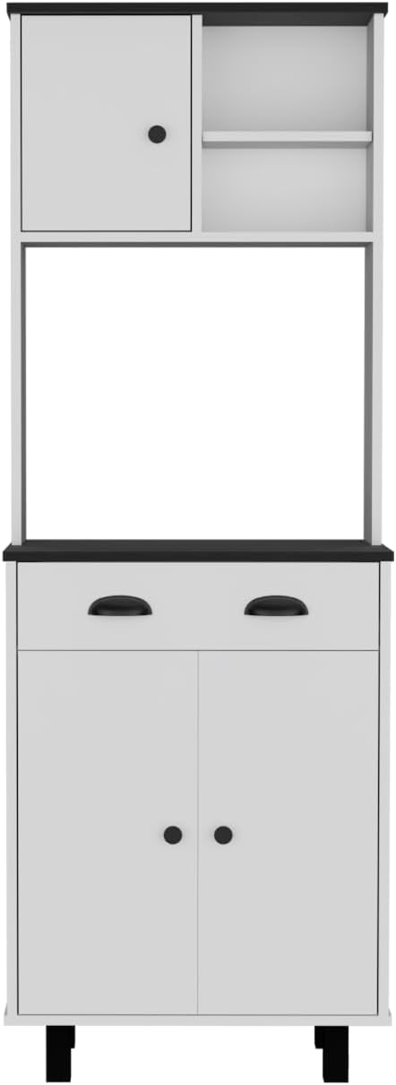 Salem Kitchen Pantry with 2 Cabinets, 2 Open Shelves, and Drawer