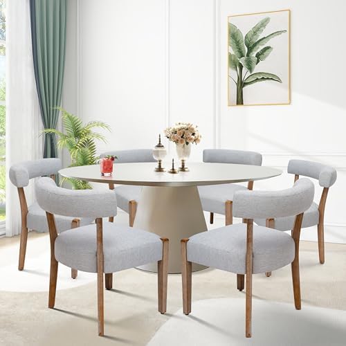 RNKSFX Upholstered Dining Chairs Set of 8, Wooden Kitchen & Dining Room C...