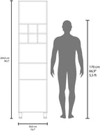 19.7" D*19.6" W*19.7" H Corner Freestanding Kitchen Pantry with 2 Shelves, 6 Small Compartments, 2 Single Doors, Rectangular Storage Cabinet, Modern, for Living Room, Dining Room, White