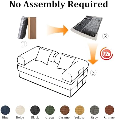 59'' Convertible Compressed Corduroy Folding Cloud Sofa Bed, Modern P...