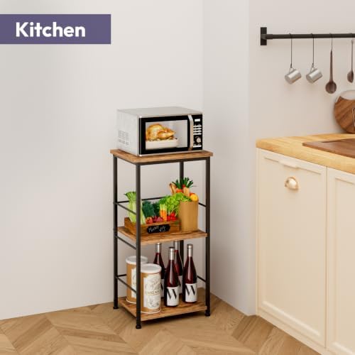 SWTYMIKI Coffee Bar Cabinet for Home - 3-Tier Sturdy Farmhouse Coffee Stand S...