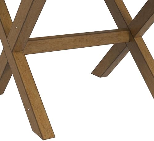 Hillsdale Somerset Backless Wood Vanity Stool for Makeup Room or Bathroom, Da...