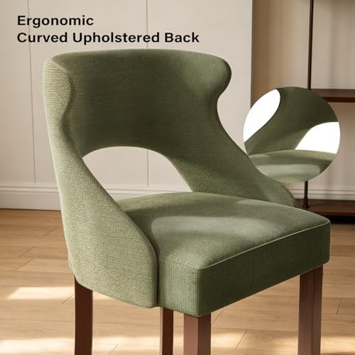 Wooden Dining Chairs Set of 4,Modern Fabric Upholstered Dining Room Chair Kit...