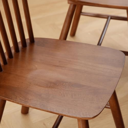 Windsor Dining Chairs Set of 2, Spindle Back Wooden Chairs