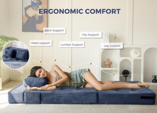 MAXYOYO Convertible Sofa Bed, Fold Out Sofa Couch with Pillow for Adults | Lo...