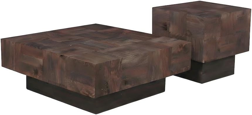 Starlight Canyon Home Solid Mango Wood Living Room Table Set, Coffee Table an...