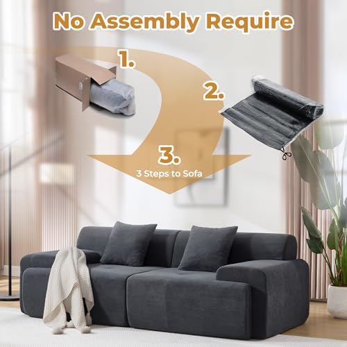 86" Loveseat Modular Sectional Sofa, Oversized 2-Seater Full Foam Cloud ...