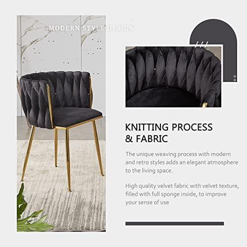 Dining Chairs, Black Velvet Dining Chairs Set of 4