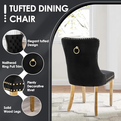 Modern Luxury Glass Dining Set for 4, 63'' Large Minimalist Rectangle...