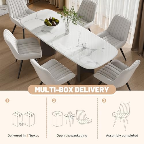 Dining Chairs Set of 6, Mid Century Modern Kitchen Chairs with Soft Cushion, ...