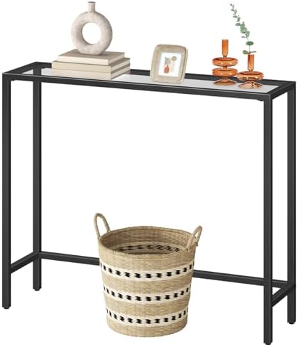 HOOBRO 29.5" Narrow Console Table, Modern Sofa Table Behind Couch Table ...