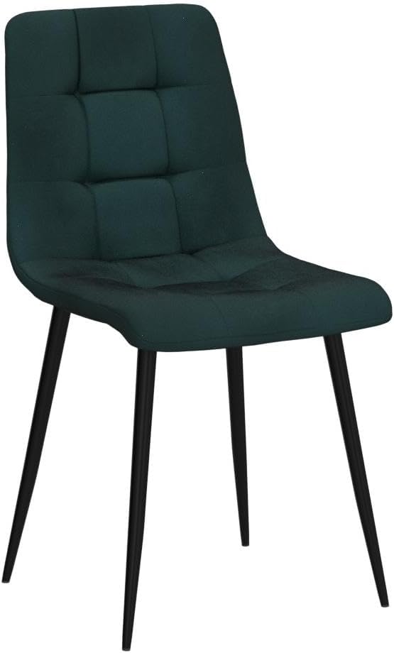 NORDICANA Forest Green Velvet Dining Chairs Set of 4, Upholstered Tufted Kitc...