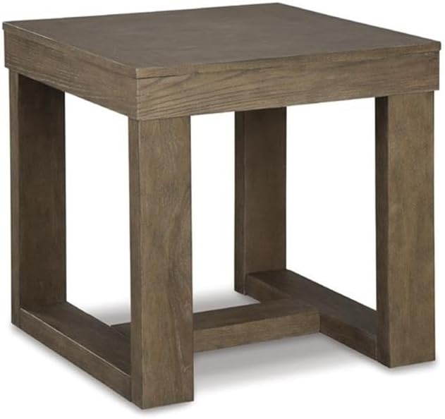 BOWERY HILL Contemporary Set of 2 Square End Tables in Grayish Brown