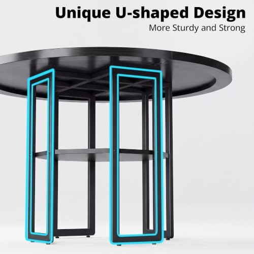 IRONCK Dining Table Set for 4, 47.2 inch Round Kitchen Table and 4 Chairs