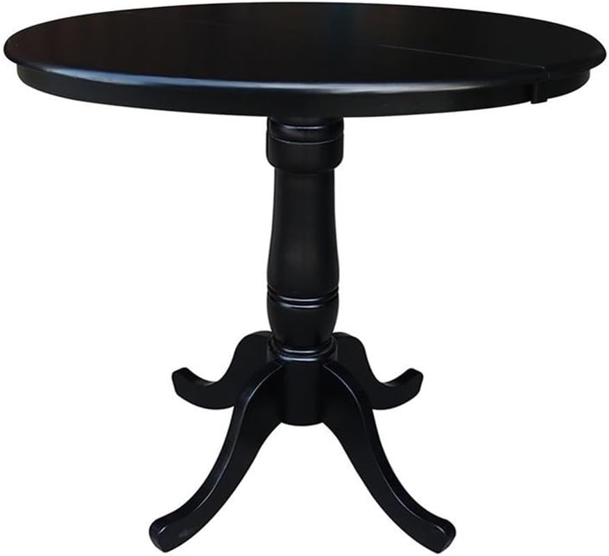 International Concepts 36-Inch Round Top Pedestal Table with 12-Inch Leaf, 36...