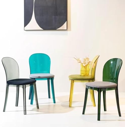 Etlegor Clear Acrylic Dining Chair, Modern Office Negotiation Chair with Seat...