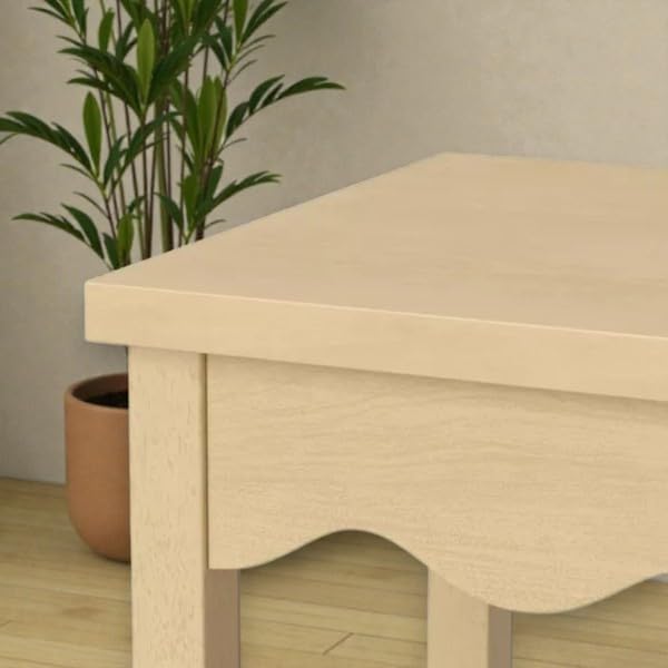 Natural Wavy Accent Side Table, Modern Sculptural End Table with Two-Tone Woo...