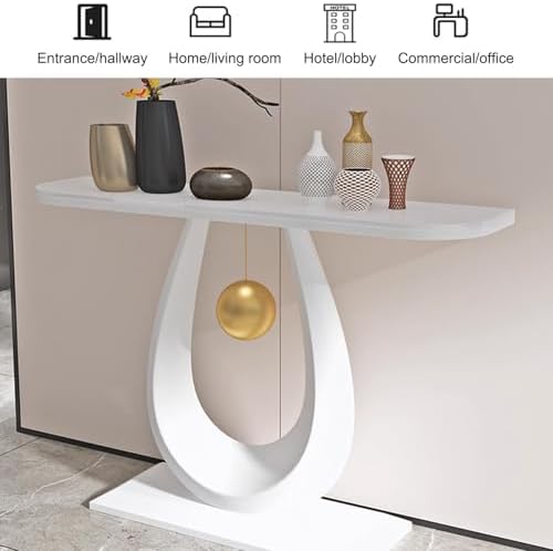 Console Table Decor Entryway Marble Scalloped Tables Behind,Console Table wit...