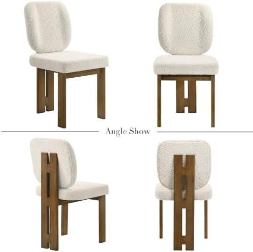CIMOTA Modern Boucle Dining Chairs Set of 6, Upholstered Armless Side Chairs ...