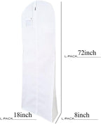 Wedding Dress Garment Bag Extra Long White Clothes Cover for Storage or Travel
