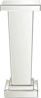 Howard Elliott Collection Tapered Mirrored Pedestal Accent Table, Elegant Modern Bed Side Style, Mirrored Finish Design, for Bedroom, Entryway or for Any Room, 15 x 15 x 36 Inch,