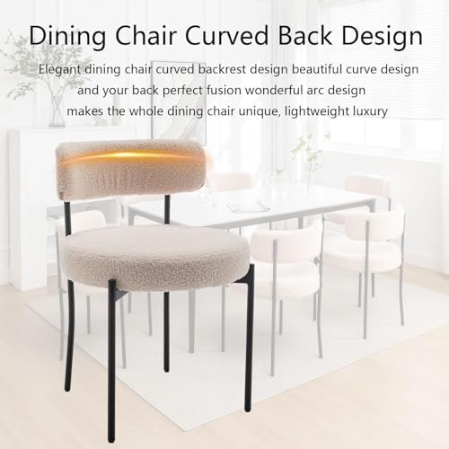 Riknuxi Boucle Dining Chairs Set of 4, Upholstered Dining Room Chairs Beige |...