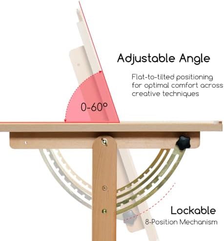 MEEDEN Wood Adjustable Drafting Table: 35.5" x 23.5" Art Drawing Desk