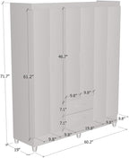 Meble Furniture Panama Wardrobe — Contemporary Design — 71.7H x 60.2W x 19D inches — Brown