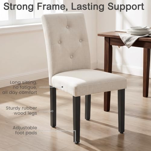 VECELO Upholstered Dining Chairs Set of 6, Modern Accent Parsons with Comfort...