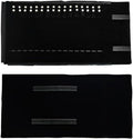 Velet Travel Jewelry Case Roll Bag Organizer for Necklace Bracelet Black Gray Velvet (Black with elastic)