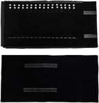 Velet Travel Jewelry Case Roll Bag Organizer for Necklace Bracelet Black Gray Velvet (Black with elastic)