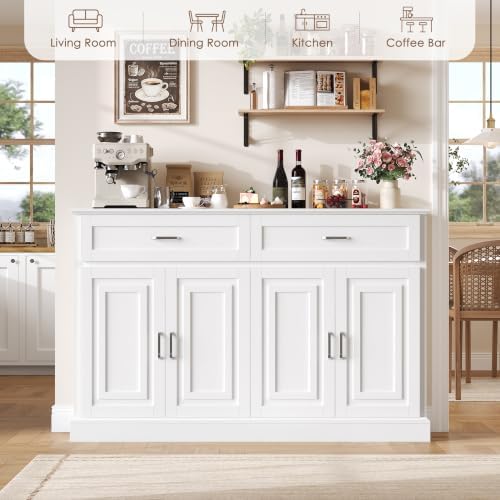 FACBOTALL Sideboard Buffet Cabinet with Storage, 55.1" Large Kitchen Sto...