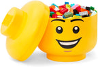 LEGO Iconic Storage Head Large, Stackable Storage Box, 8,5 L, Yellow, Happy Boy