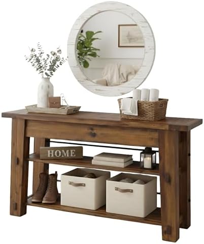 Alaterre Furniture Durango Solid Wood Console Table, Natural, 54”x17”x30”