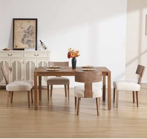 Farmhouse Dining Chairs Set of 6, Mid Century Modern Kitchen Chair Upholstere...