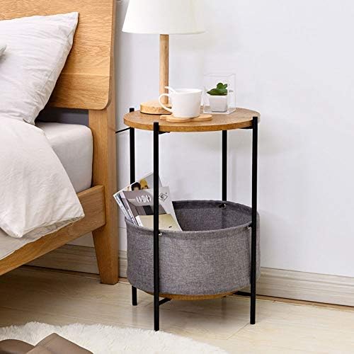 Telephone Table, Round 2 Layer Sofa Side Table,Coffee Table,Telephone Table,2...