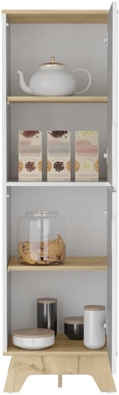 Single Kitchen Pantry Wallas Cabinet, Storage Cabinet Locker with Four Shelve...