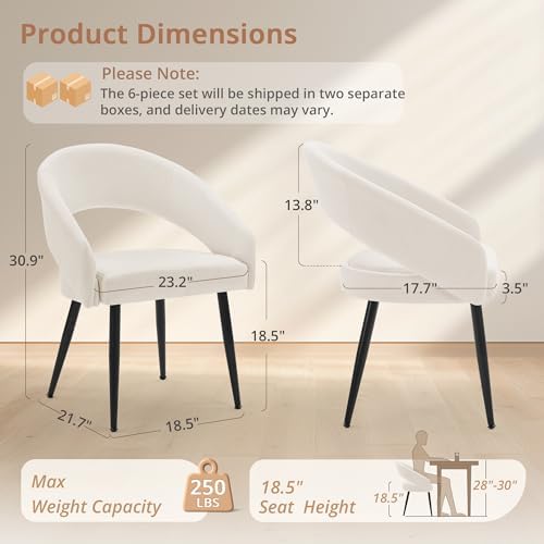LUE BONA Modern Dining Chairs Set of 4, Beige