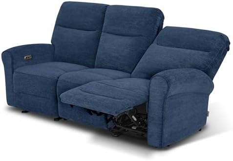MCombo 87.8" Wall Hugger Power Reclining Sofa with Drop Down Table, 3-Se...