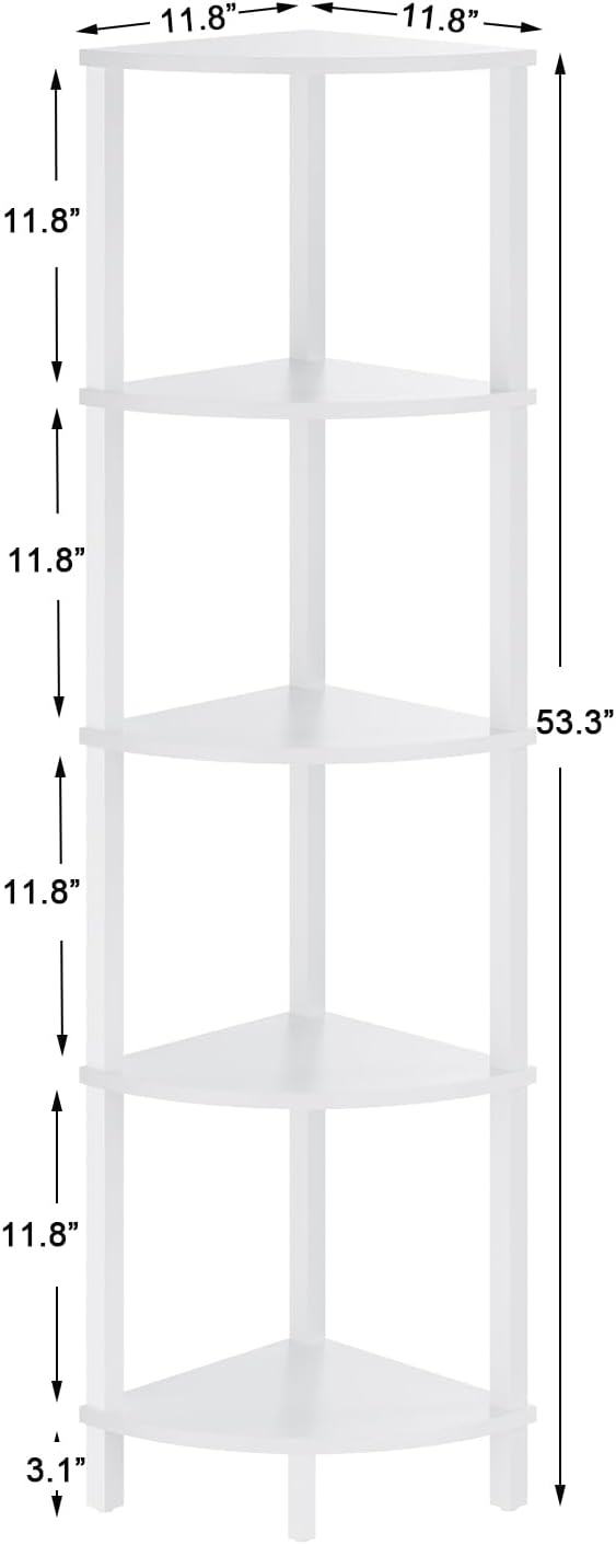 VIMBER Corner Shelf, 5-Tier Corner Bookshelf, Industrial Corner Ladder Shelf,...