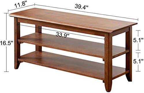 XKZG Shoe Rack Bench Wooden Shoe Storage Bench Entryway Bench, Brown, 39.4&qu...