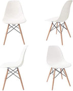 Devoko Modern Style Dining Chairs Mid Century Pre Assembled DSW Chair Classic Shell Lounge Plastic Side Chairs for Dining Room, Kitchen, Living Room Set of 4 (Cream)